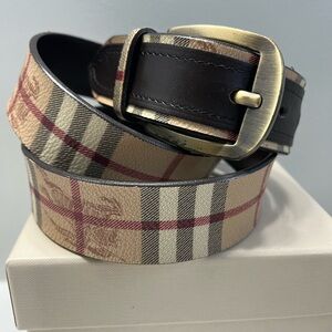 Burberry Checkered Belt with Buckle